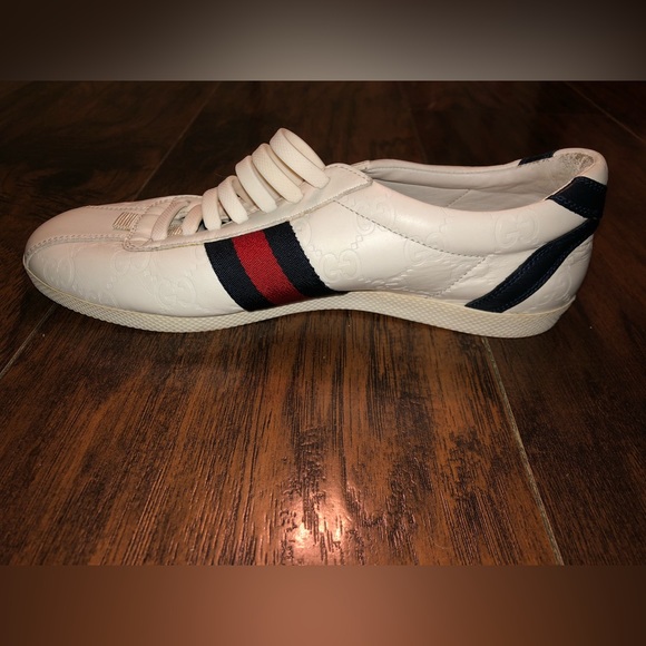 Gucci Monogram Navy&Red Ace Sneakers. SZ 6.5 - Picture 6 of 10